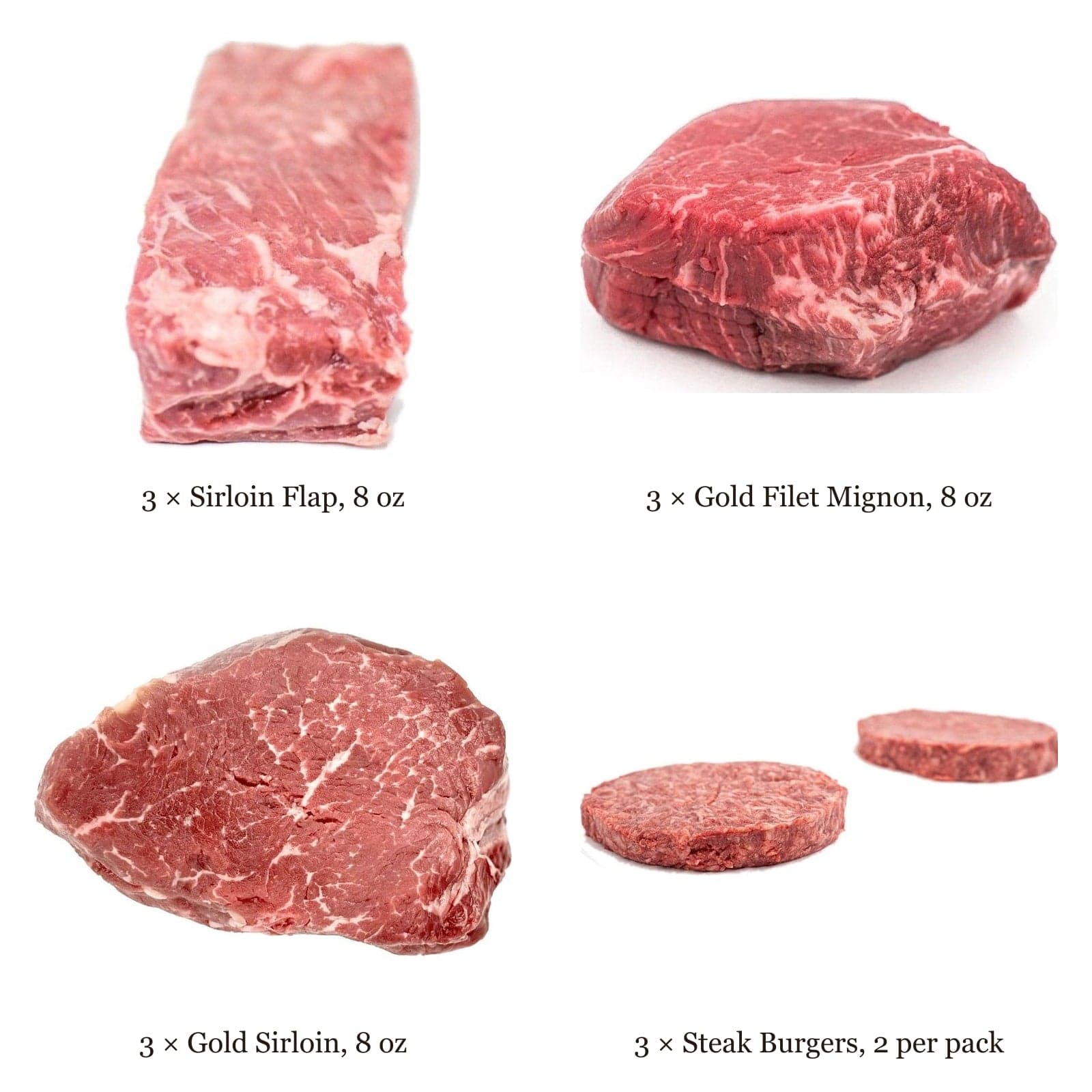 Gold 8 oz Sirloin Variety Box