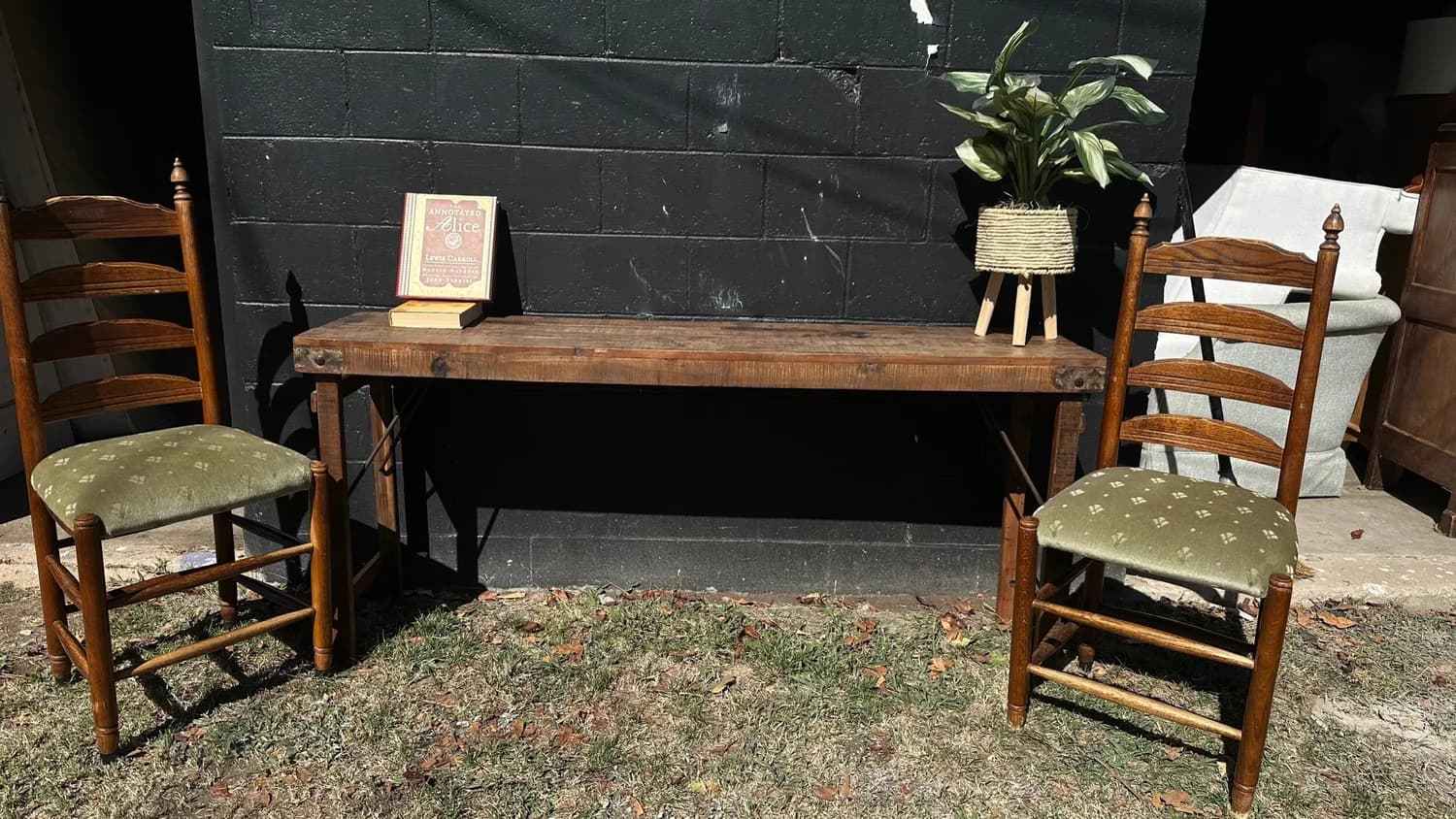 Folding rustic table