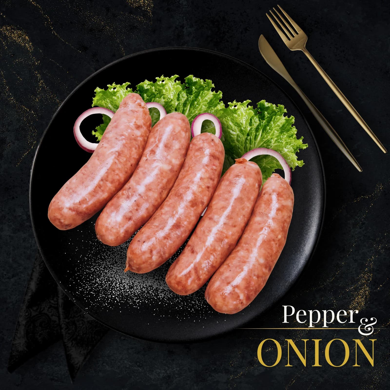 PORK SAUSAGE WITH PEPPER AND ONION (2 PACKS)