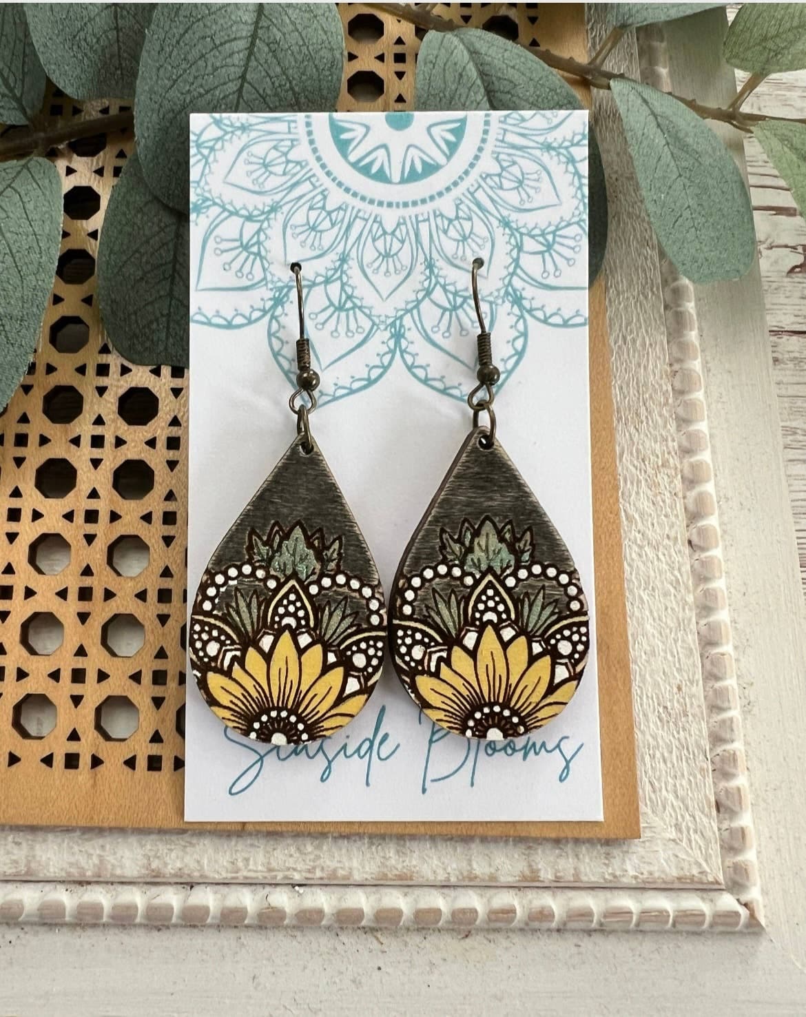 Sunflower distressed hand painted lightweight maple wood