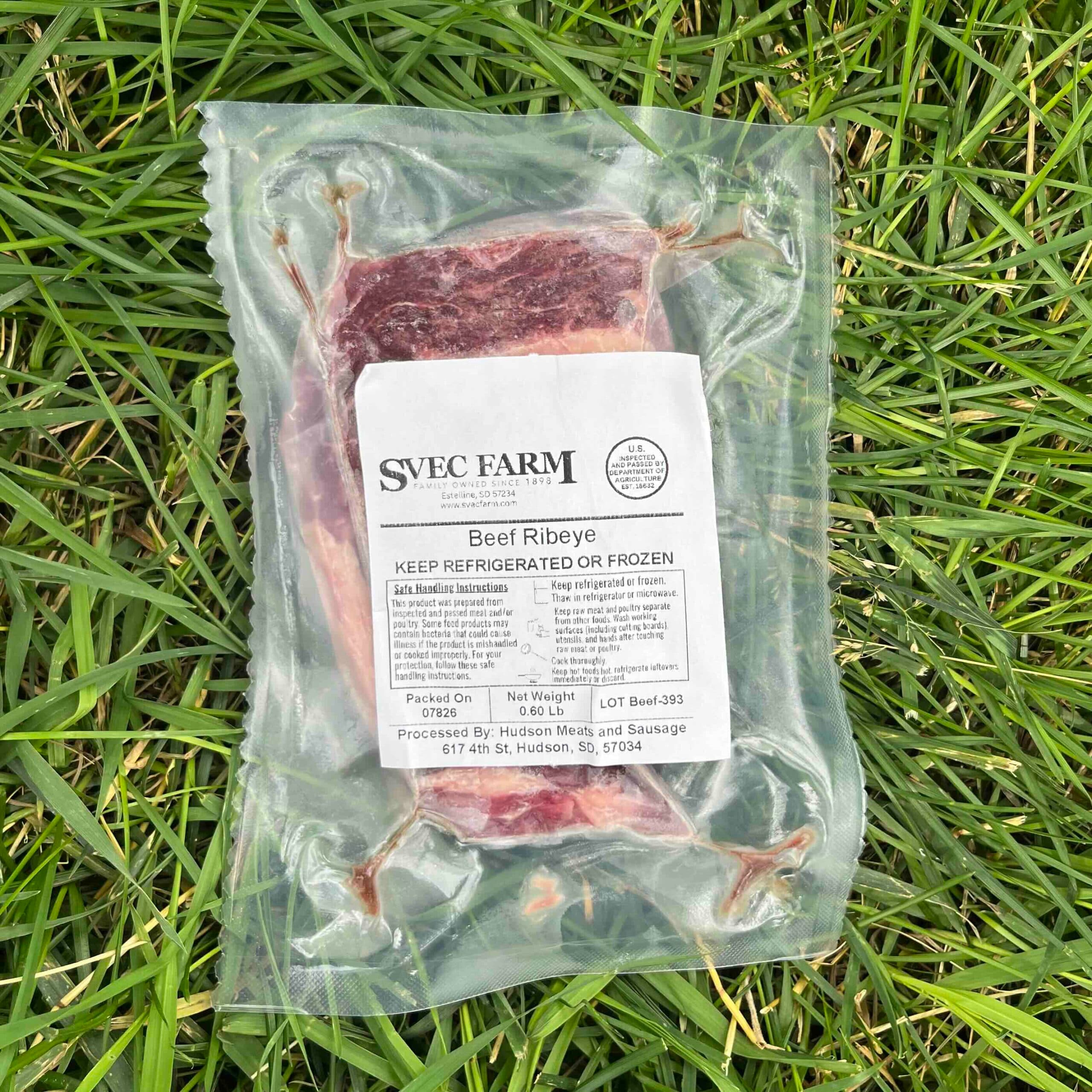 Beef ribeye single steak, .3 lb
