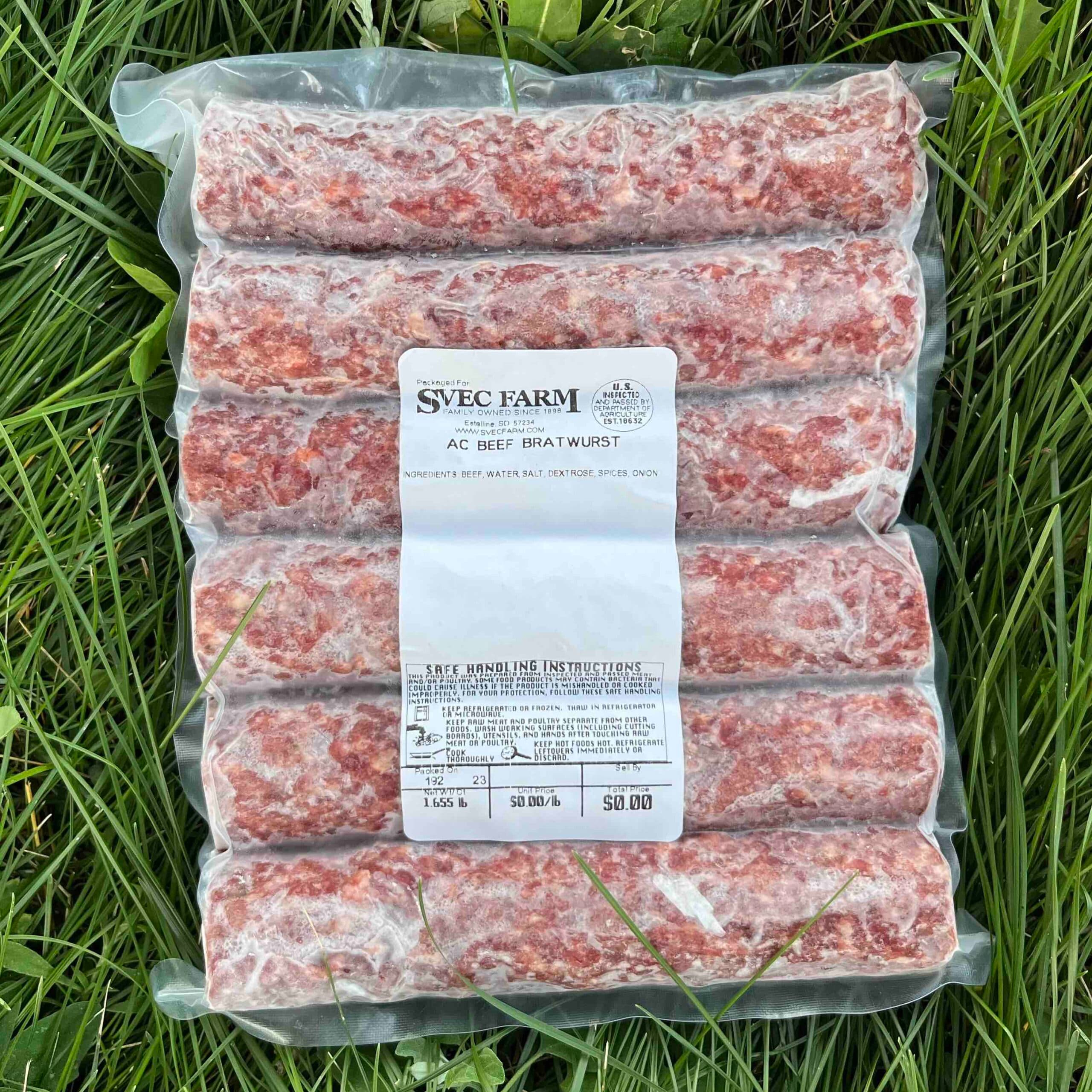 Beef bratwurst – caseless, 1.5 lb