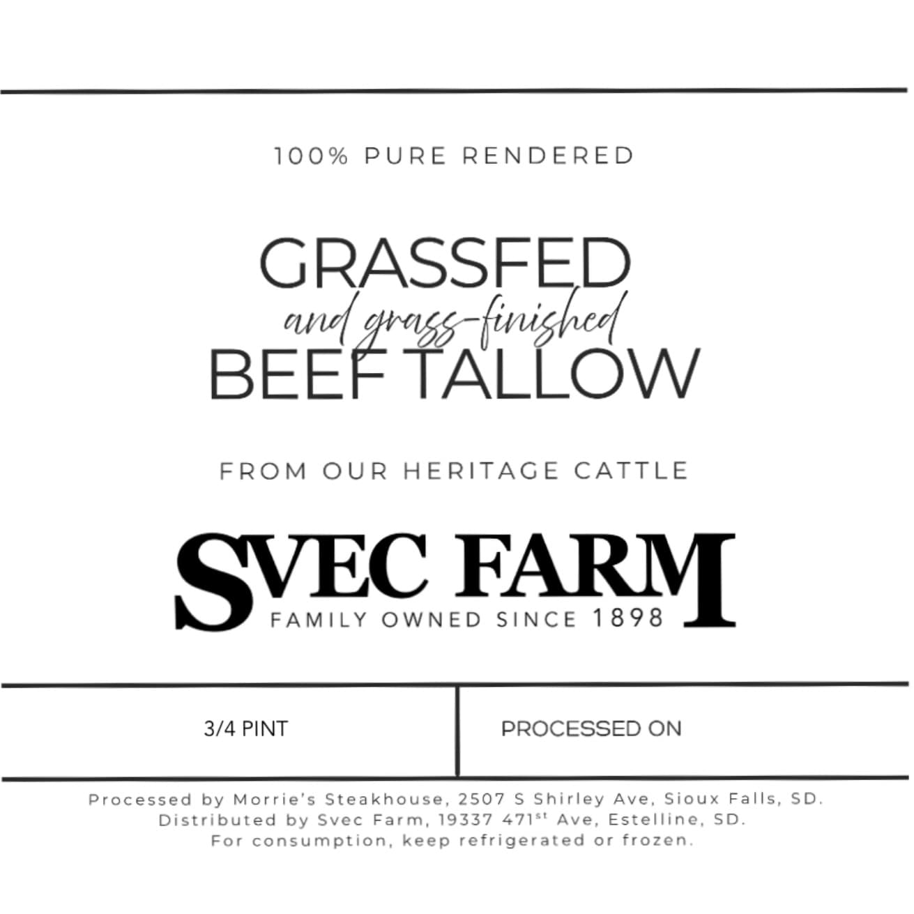 Beef tallow rendered fat, quart – Clearance image 3