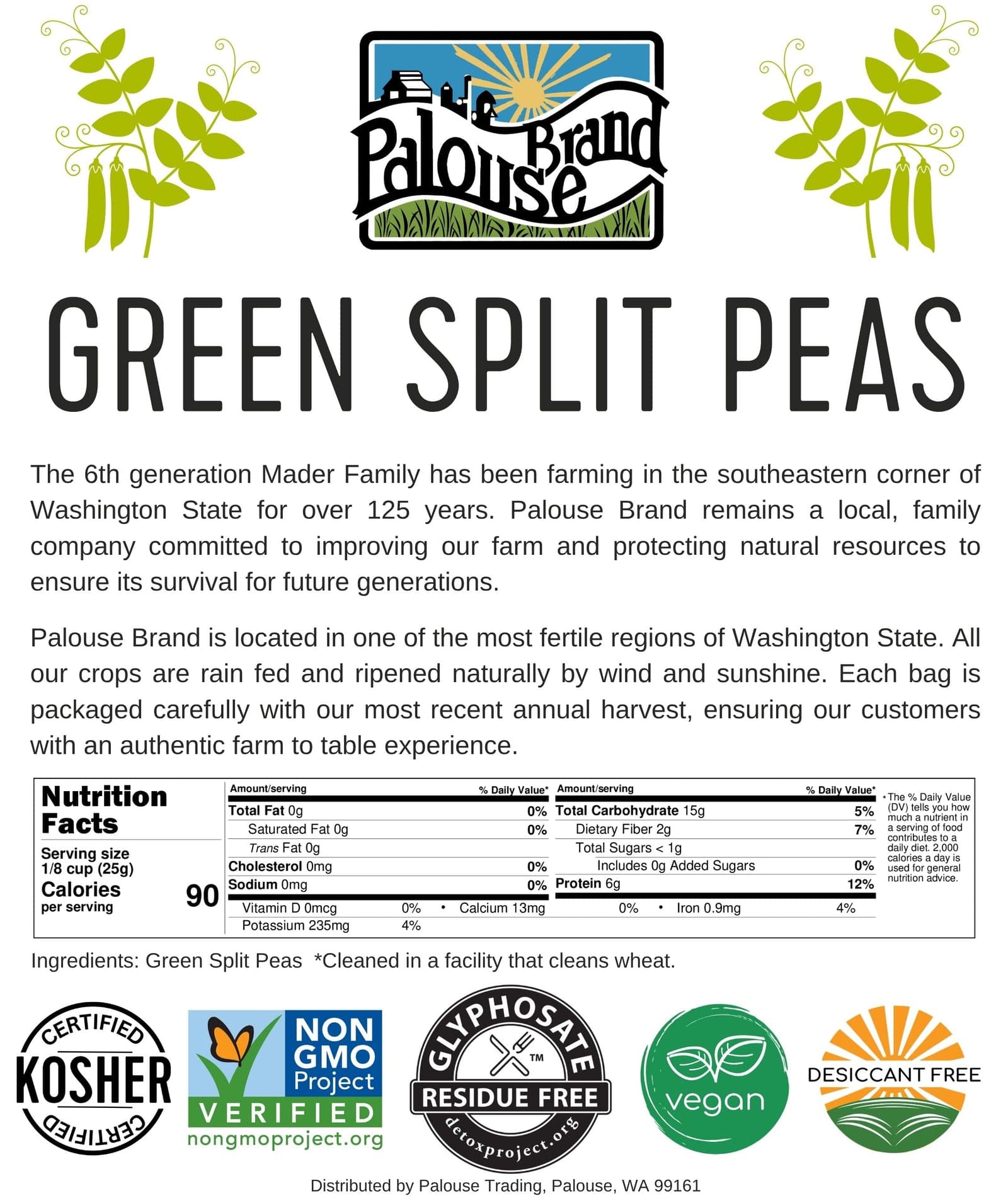 Green Split Peas - 25 lb Bag image 5