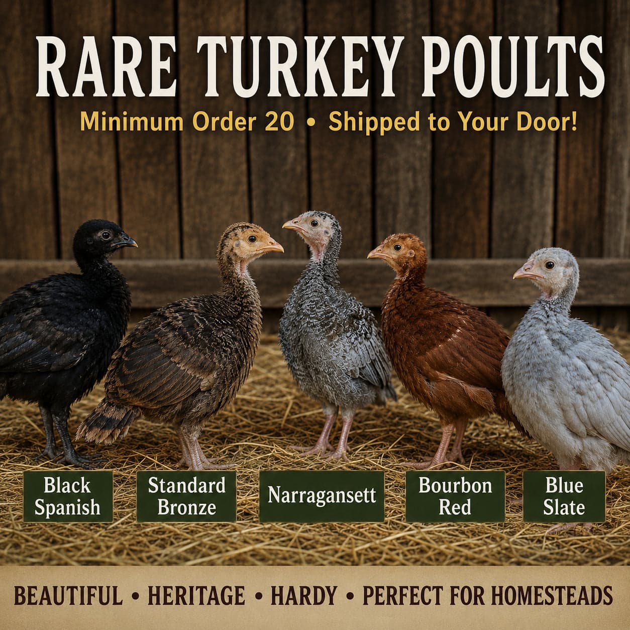 Rare Turkey Poults (Online Only)